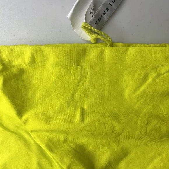 Trina Turk Sway Palm Tree Jacquard Side Tie Bikini Bottom Lemongrass 12, 14 NWT - Picture 2 of 6